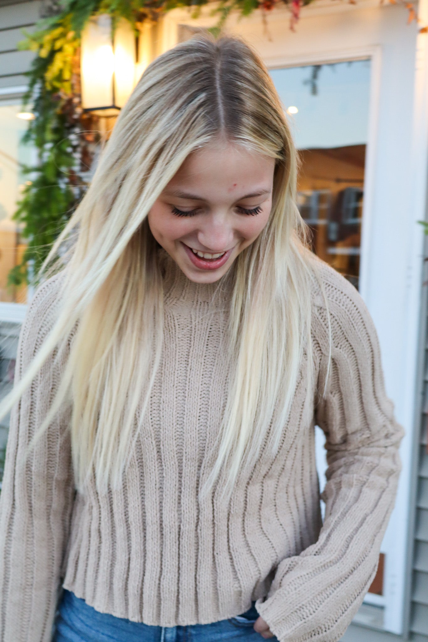 Chenille Mock Neck Sweater