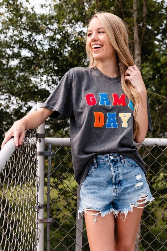 Game Day Multi Colored Chenille Patch Tee