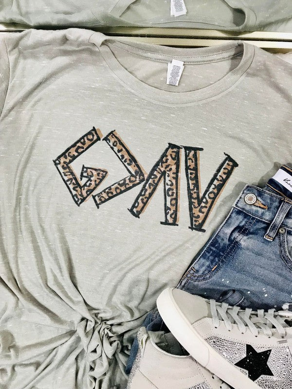 God Is Greater Leopard Marble Tee