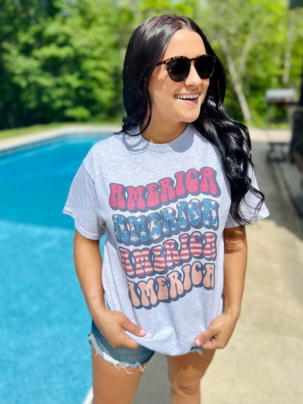 America Retro Boho Star And Stripes