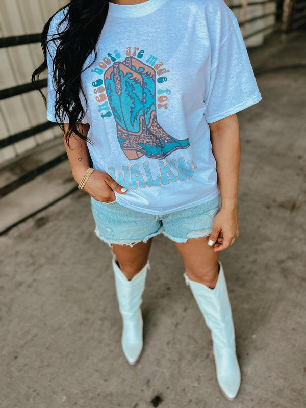 These Boots Were Made For Walking Retro Tee