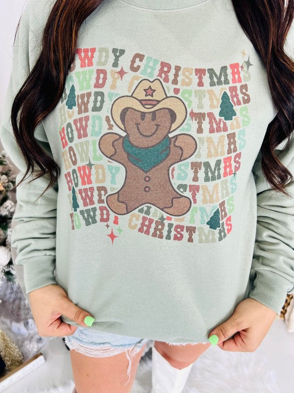 Howdy Christmas Gingerbread Man Retro Wavey Stack