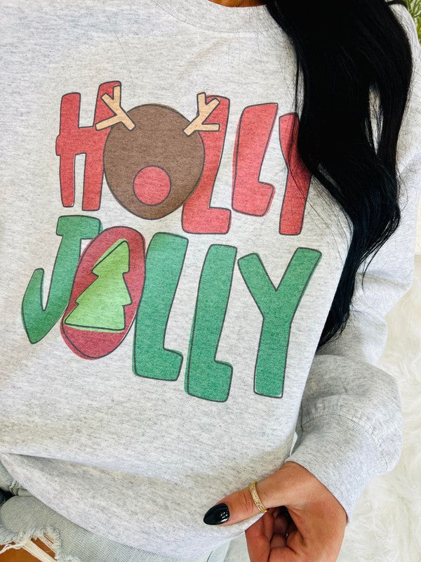 Holly Jolly Reindeer Tree Sweatshirt