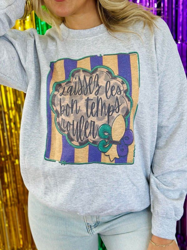 Laissez Le Bon Temps Rouler Leopard Sweatshirt
