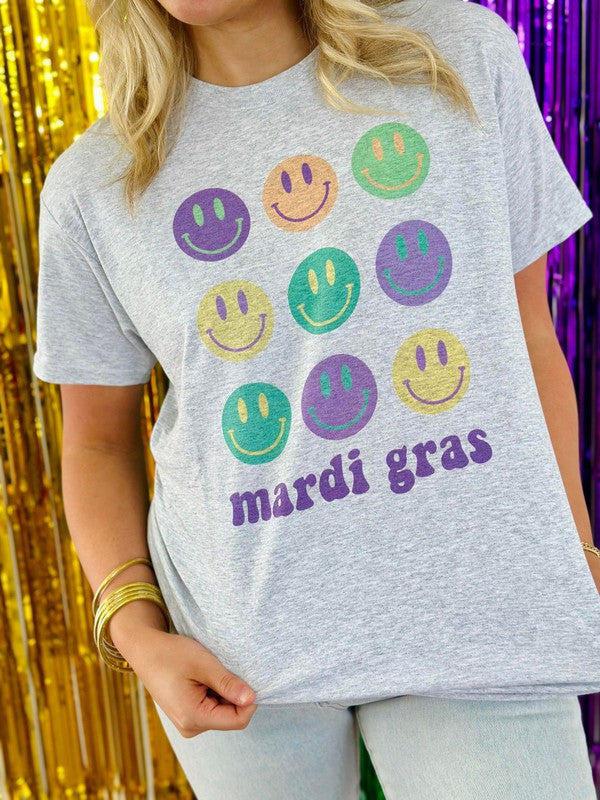Mardi Gras Happy Stacked Tee