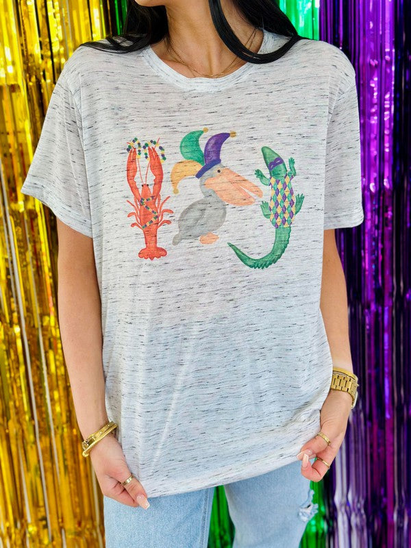 Mardi Gras Trio Marble Tee