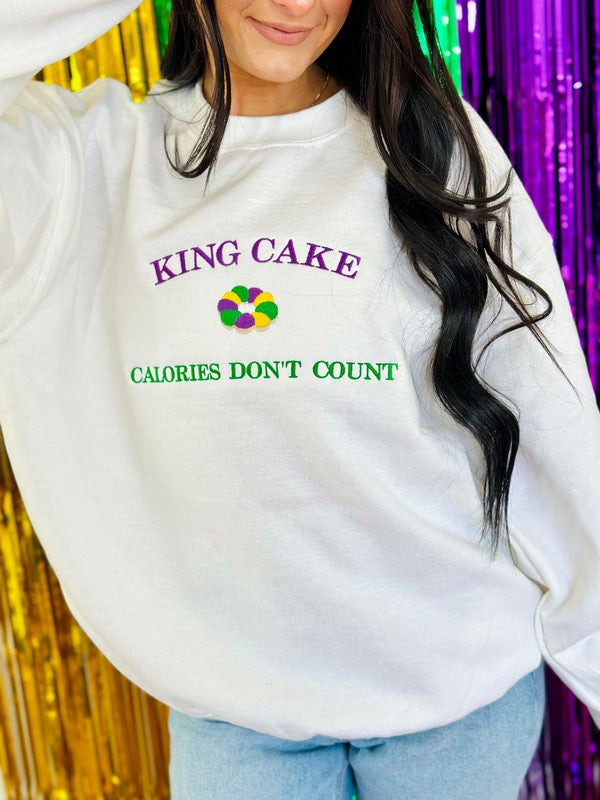 Embroidery Sweatshirt King Cake Calories