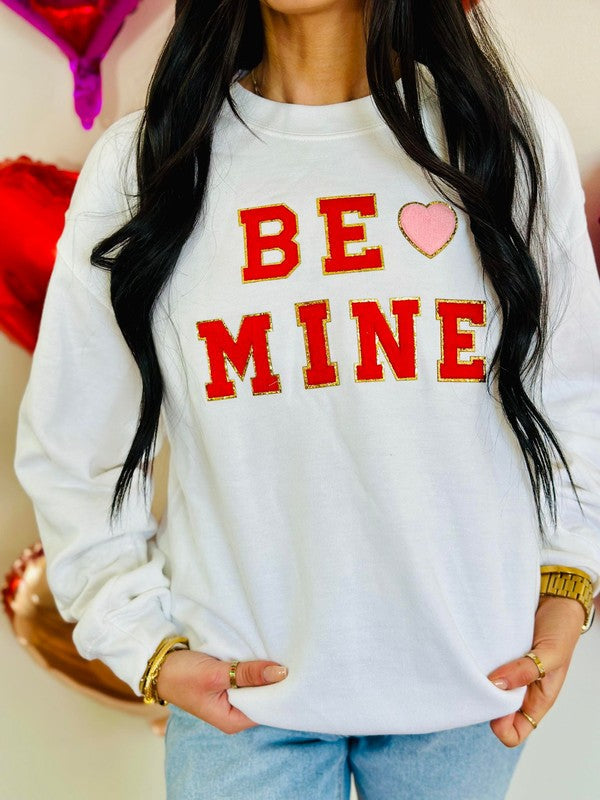 Be Mine Heart Chenille Patch Sweatshirt