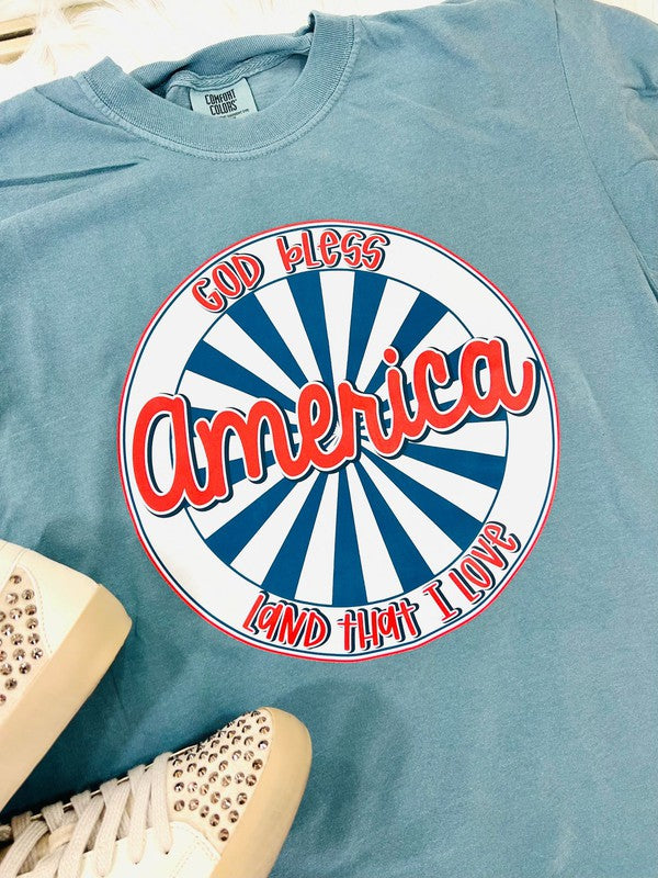 God Bless America Land That I Love Circle Tee