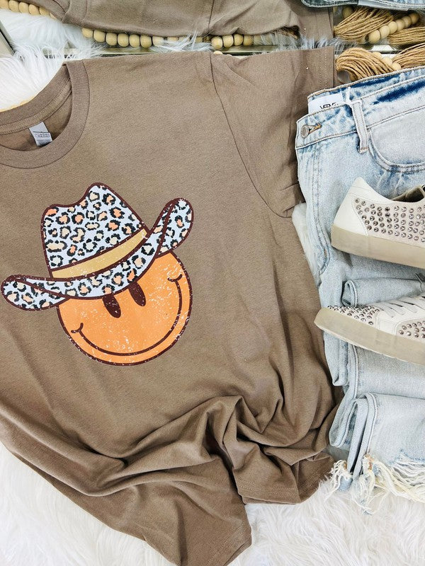 Leopard Cowboy Hat Happy Tee