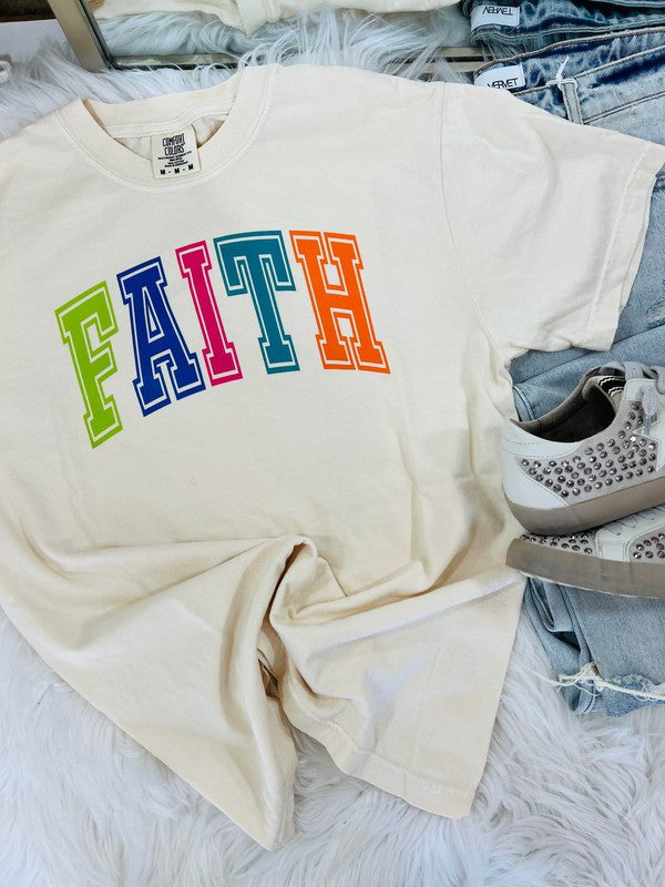 Faith Bright Multi Color Tee