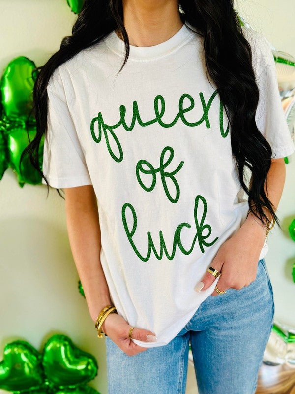 Queen Of Luck Glitter Yarn Tee