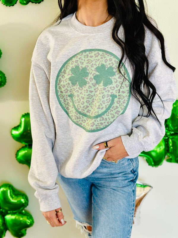 Leopard Clover Eye Happy Sweatshirt