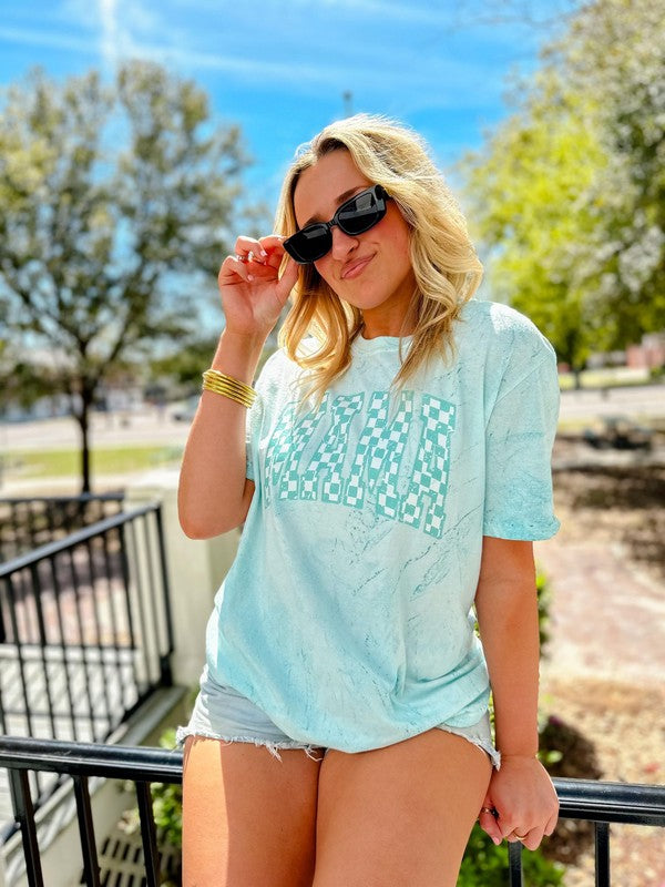 Mama Distressed Checkered DTF Tee