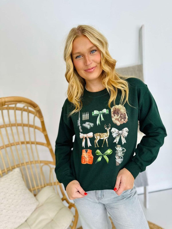 Coquette Hunting Bow Check DTF Sweatshirt