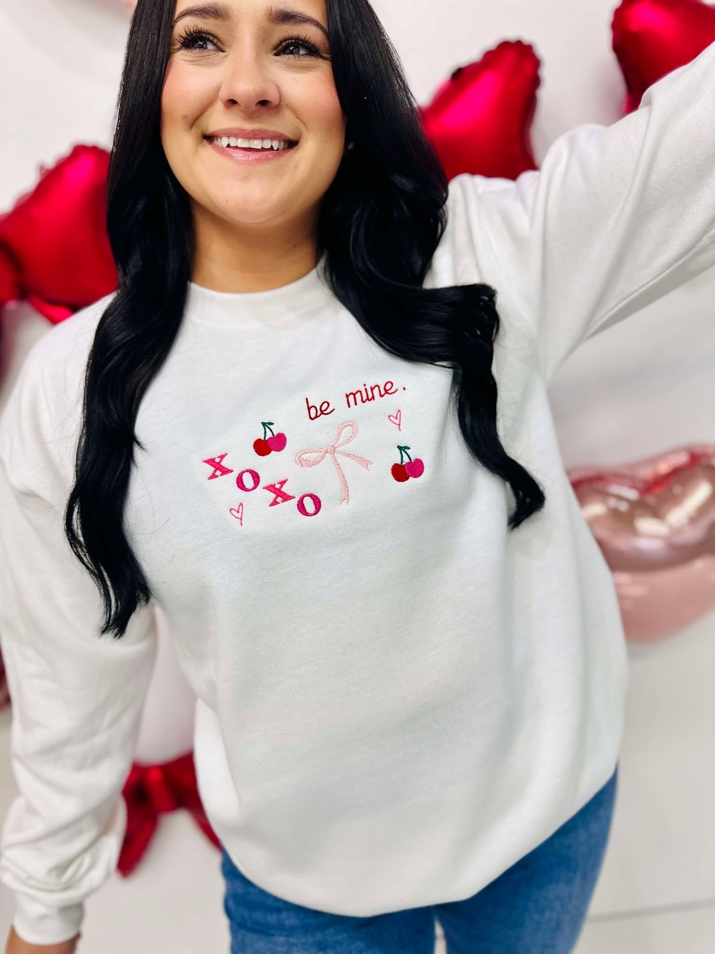 Cutie Valentine's Embroidered Sweatshirt Collage