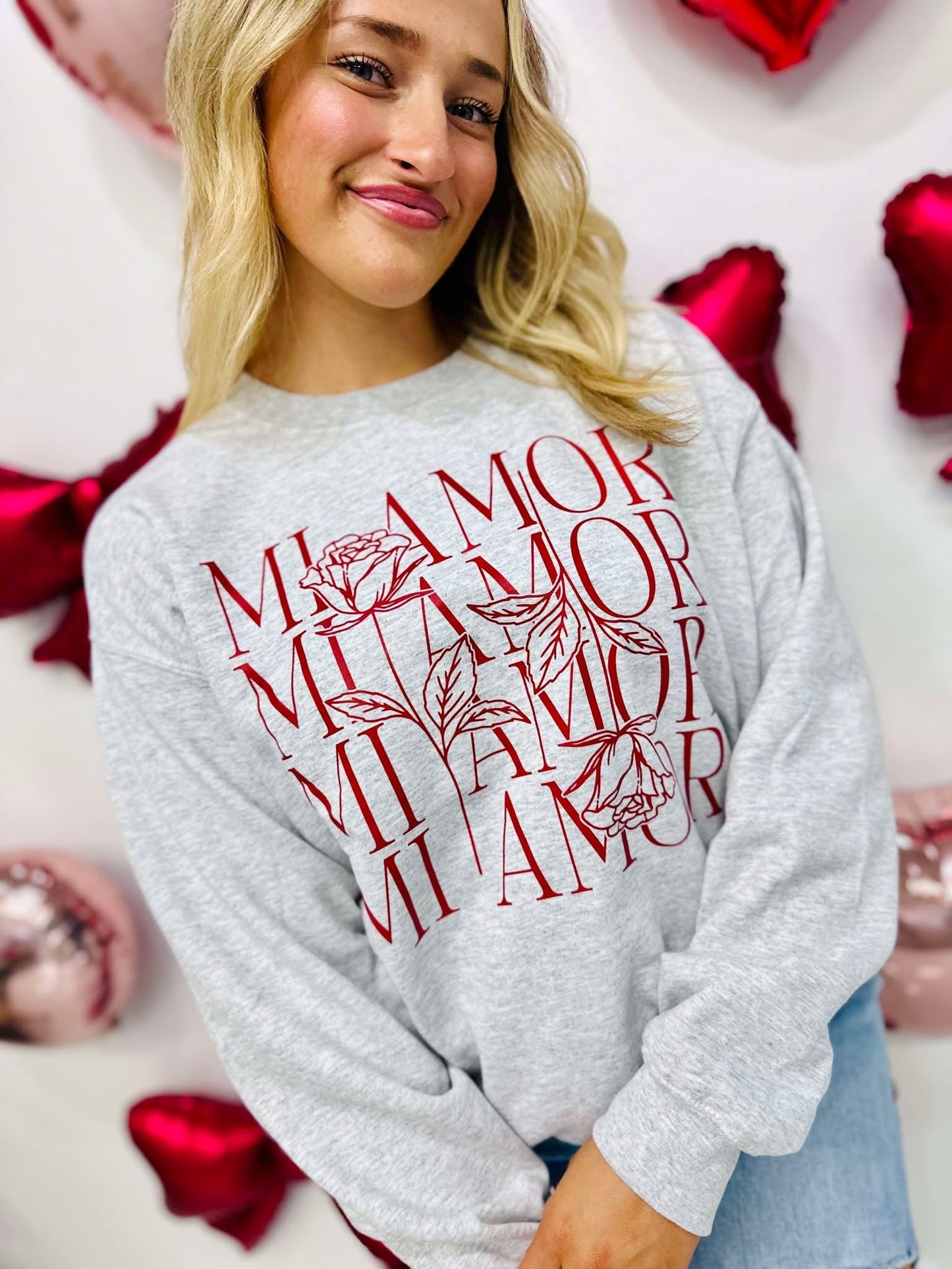 Mi Amor Elegant Rose DTF Sweatshirt