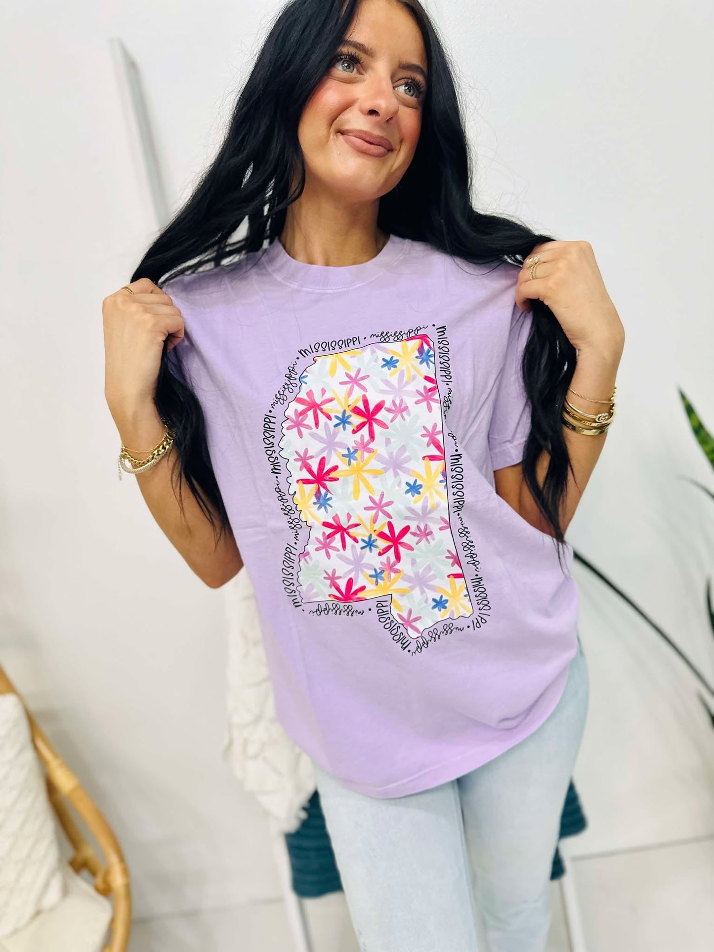 Mississippi Preppy Floral State DTF Tee