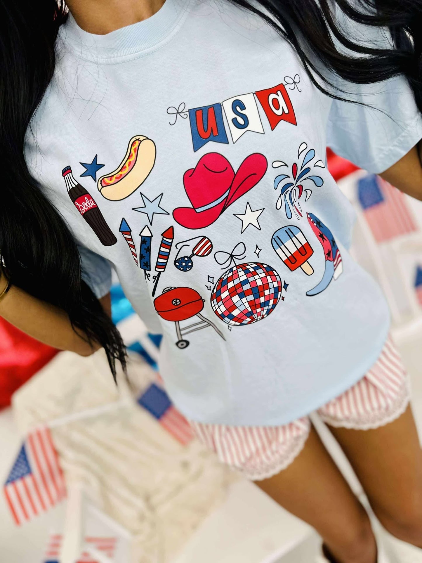 Patriotic Cookout Collage Graphic Tee