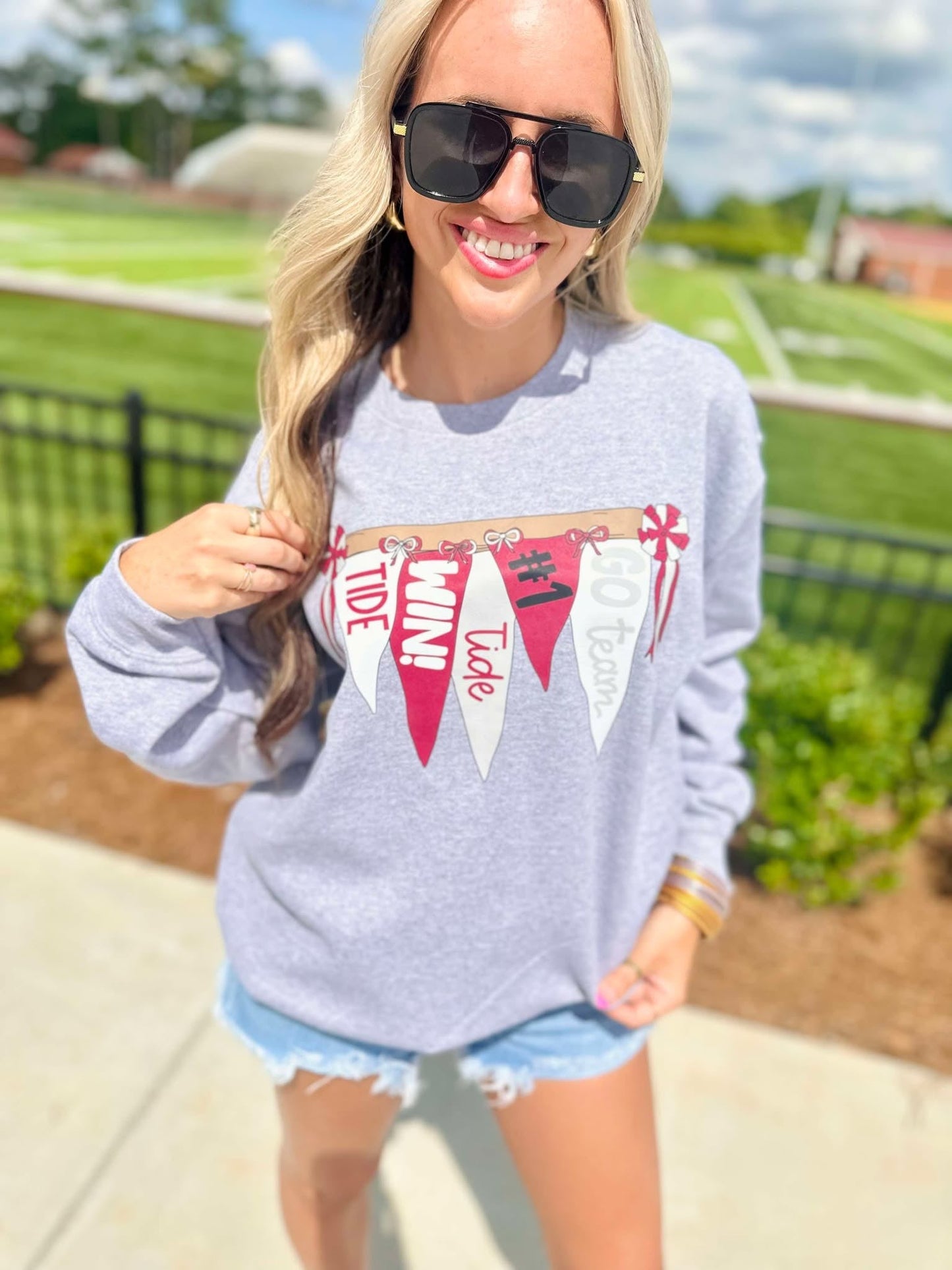 Custom Cutie School Banners Graphic Sweatshirt