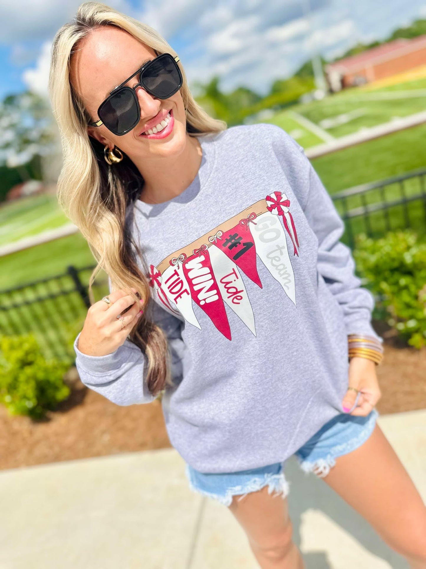 Custom Cutie School Banners Graphic Sweatshirt