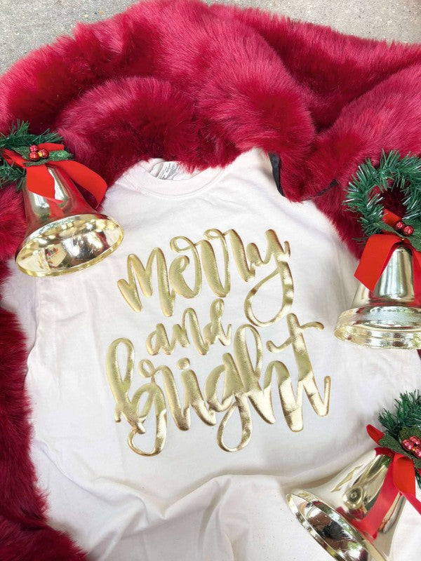 Merry & Bright Christmas Puff Tee