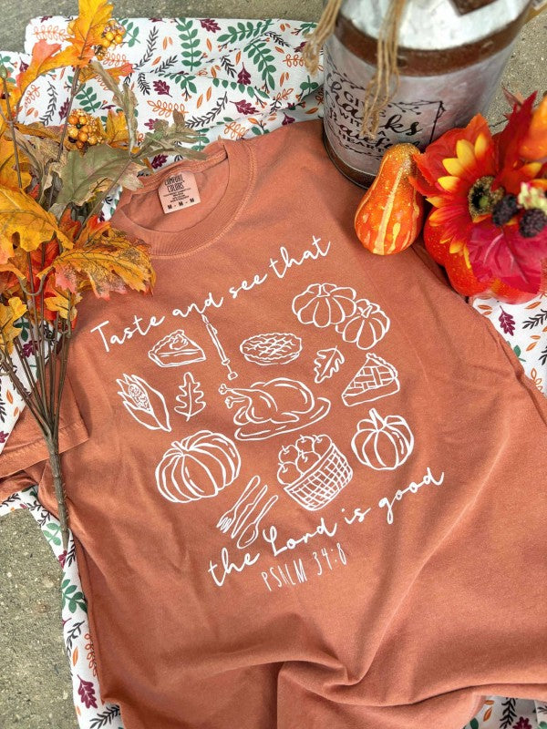 Taste See Lord is Good Fall Graphic Tee