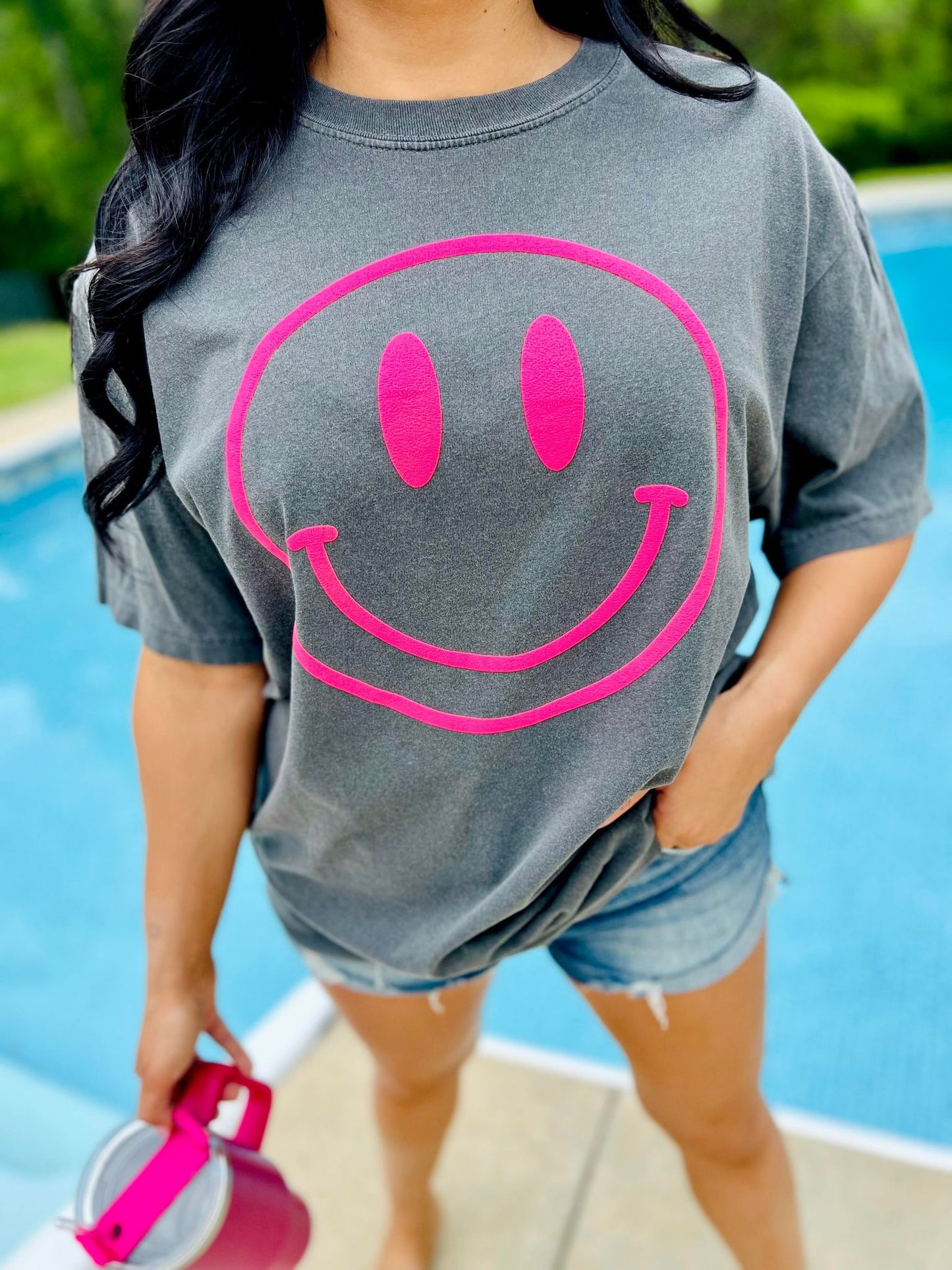Happy Face Pink Puff Tee