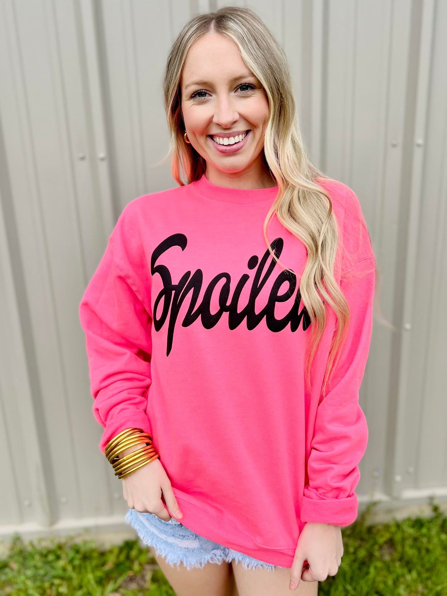 Spoiled Barbie Font Puff Sweatshirt