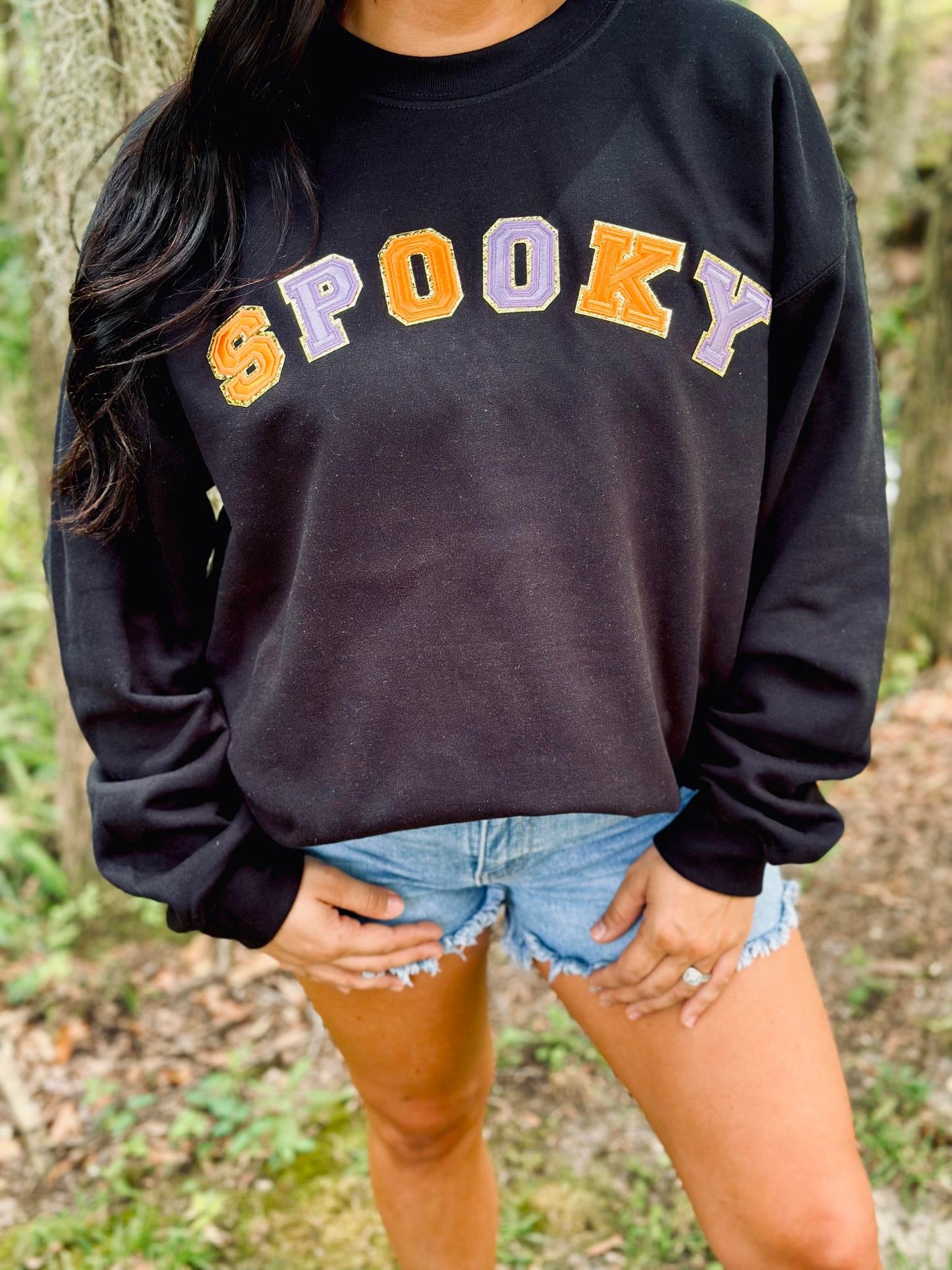 Spooky Multi Color Patch Sweatshirt