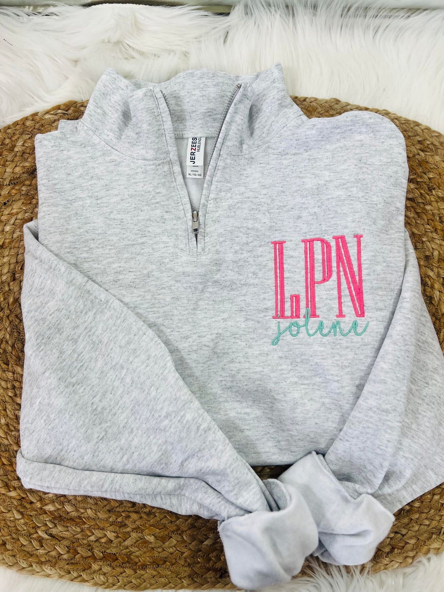 Custom Occupation Name Pocket 1/4 Zip Jacket