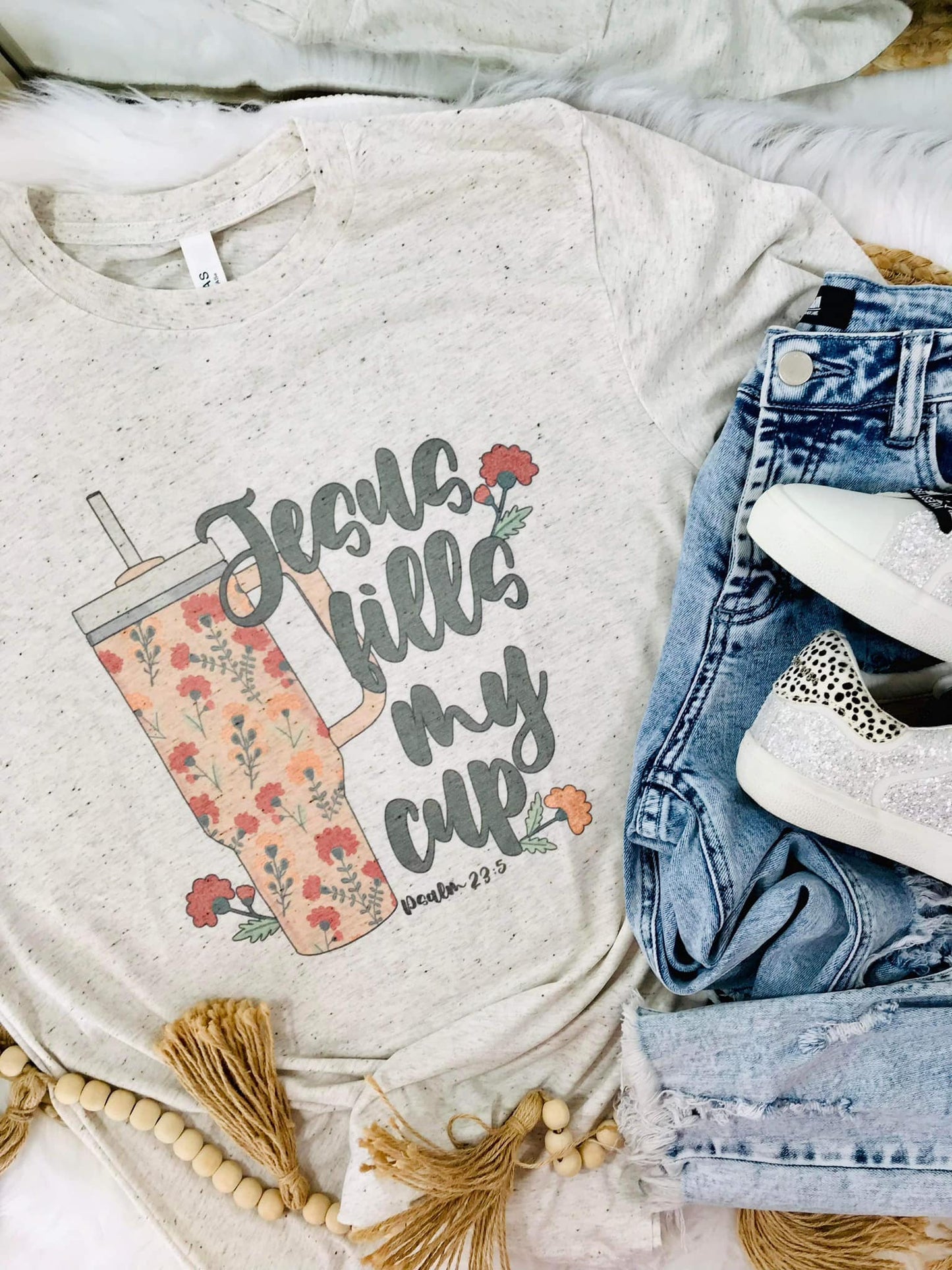Jesus Fills My Cup Floral Tumbler Tee