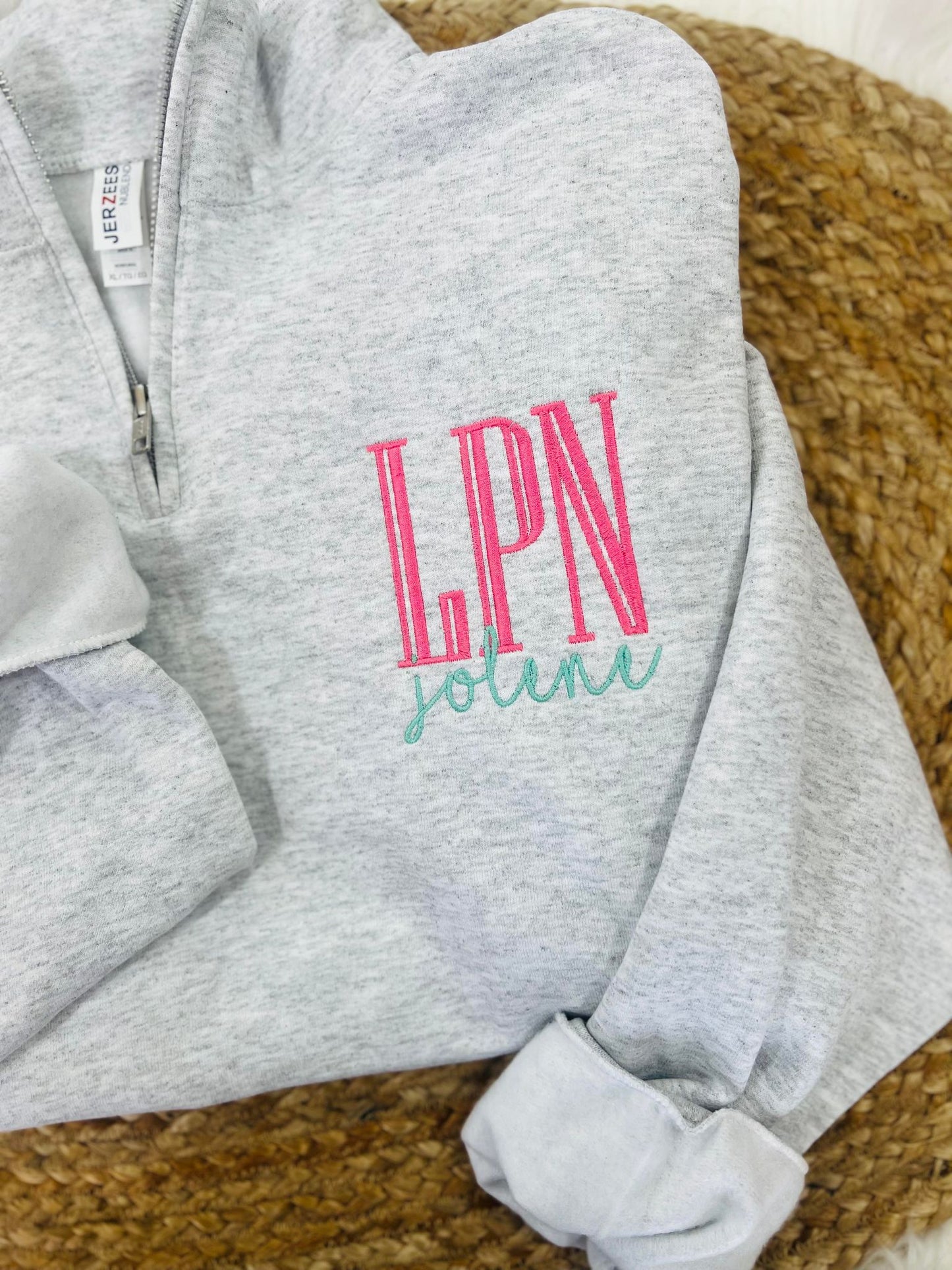 Custom Occupation Name Pocket 1/4 Zip Jacket
