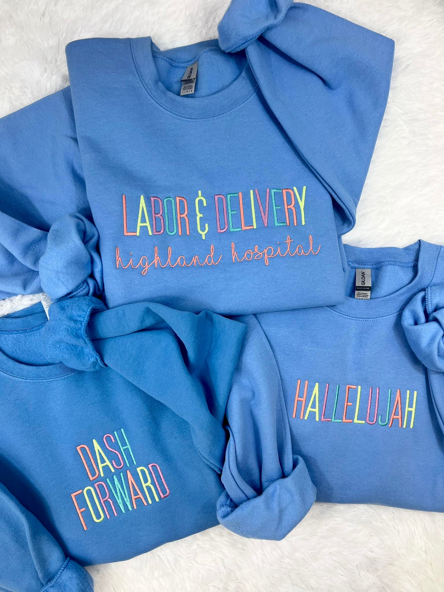 Multi Pastel Custom Embroidery Sweatshirt