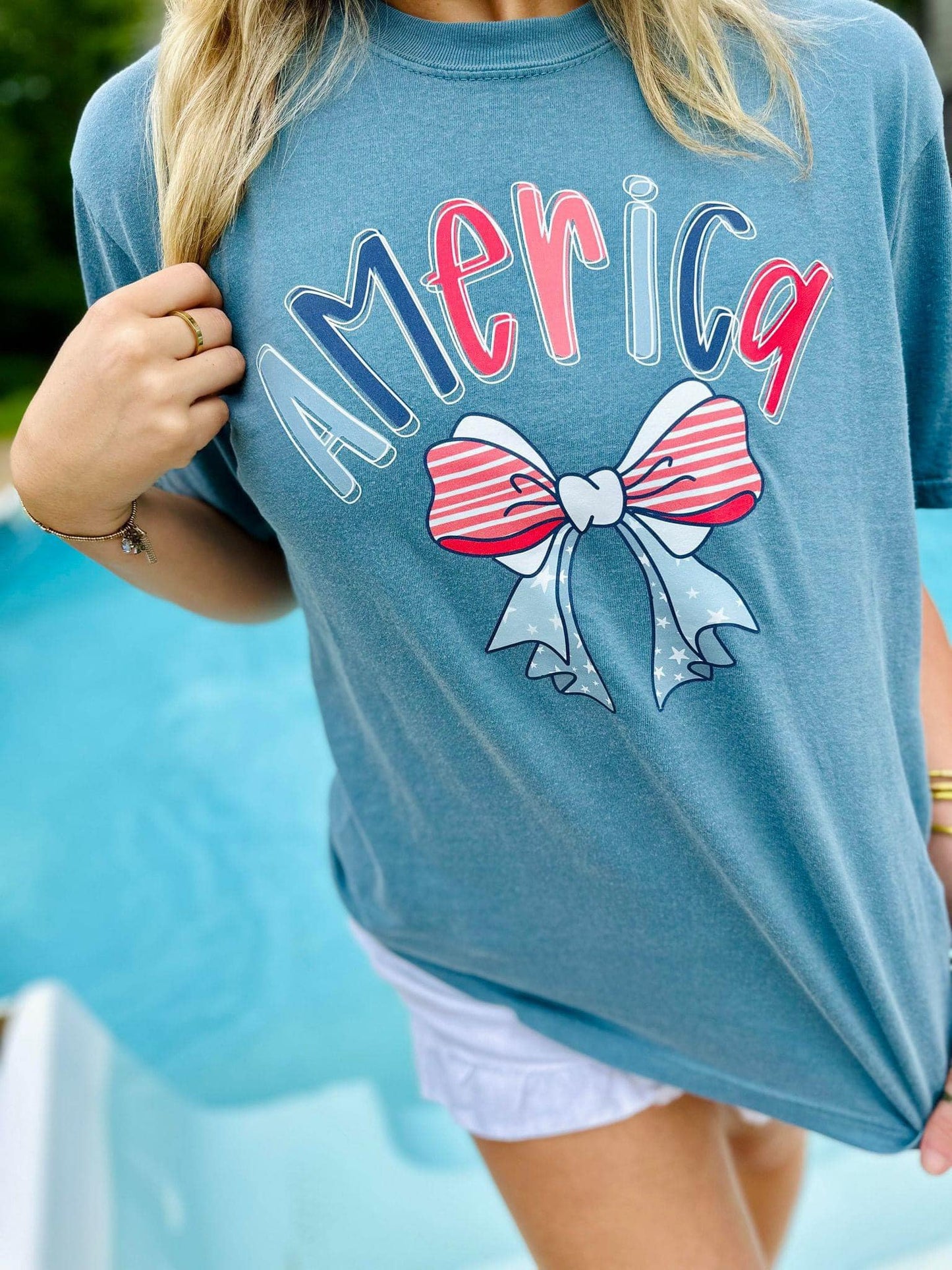 Coquette America Flag Bow Dtf Tee Shirt