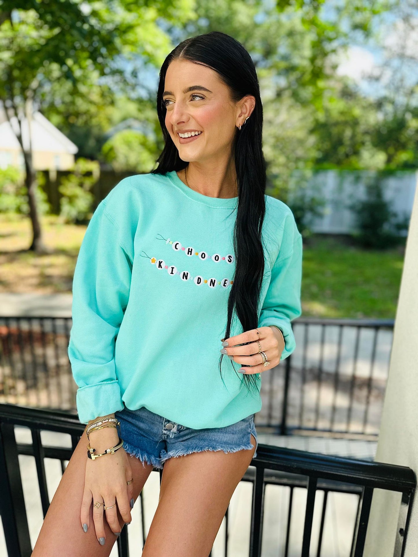 Choose Kindness Bracelet Embroidery Sweatshirt