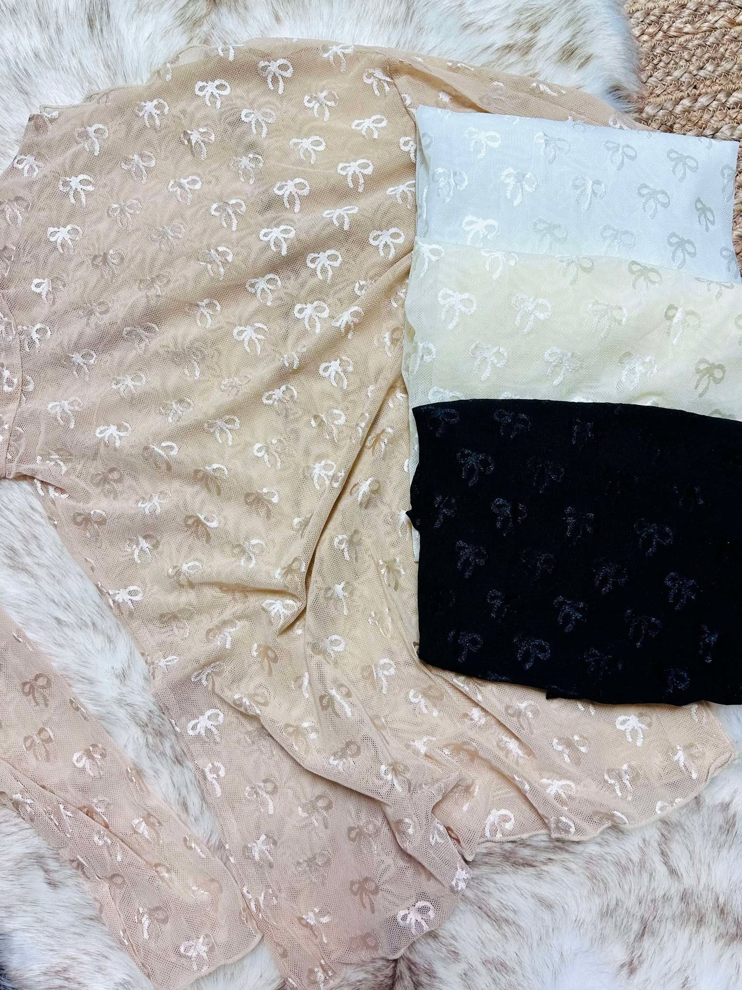 Bow Lace Layering Long Sleeve Top
