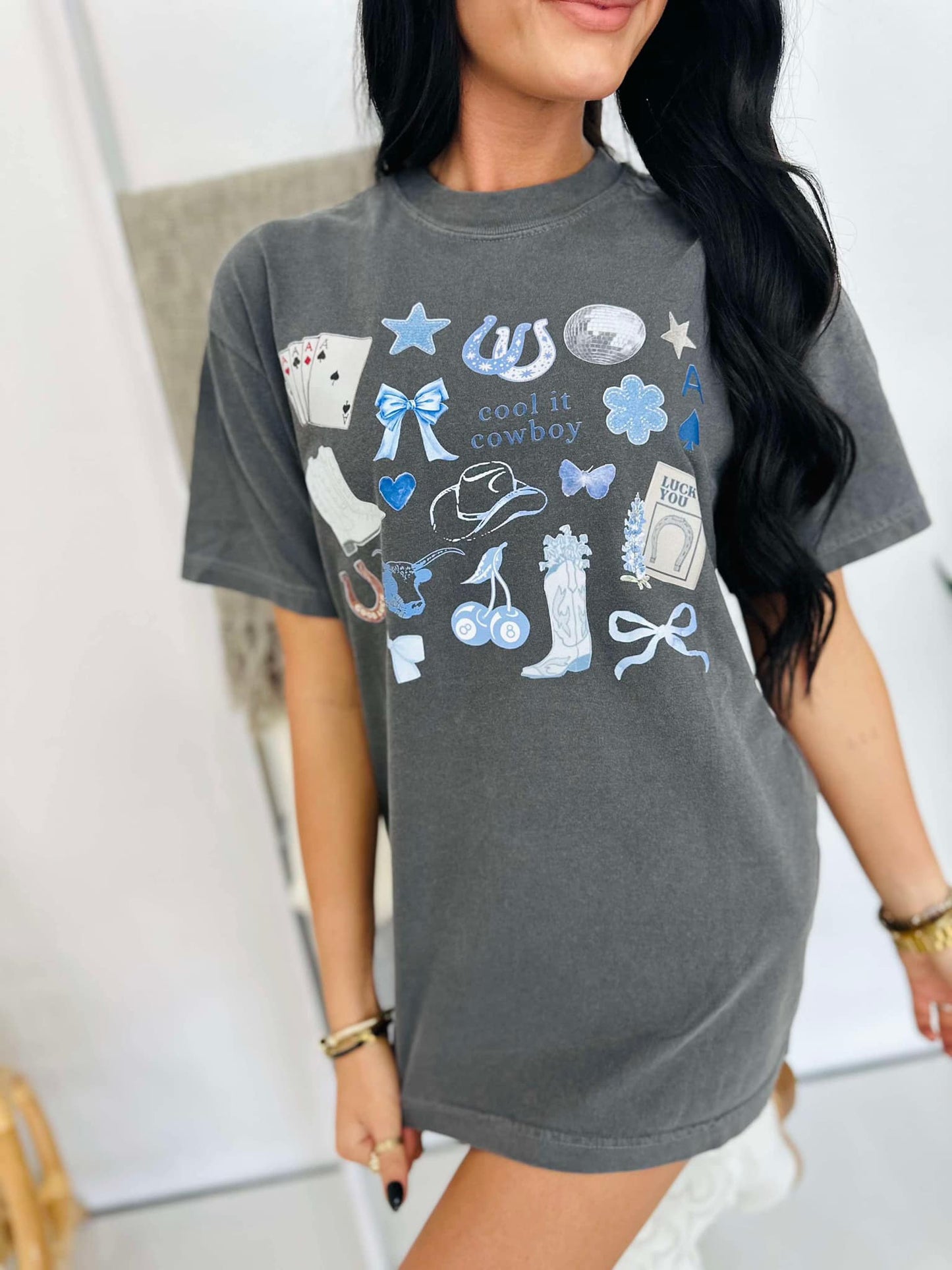 Cool It Cowboy Blue Trinkets DTF Tee