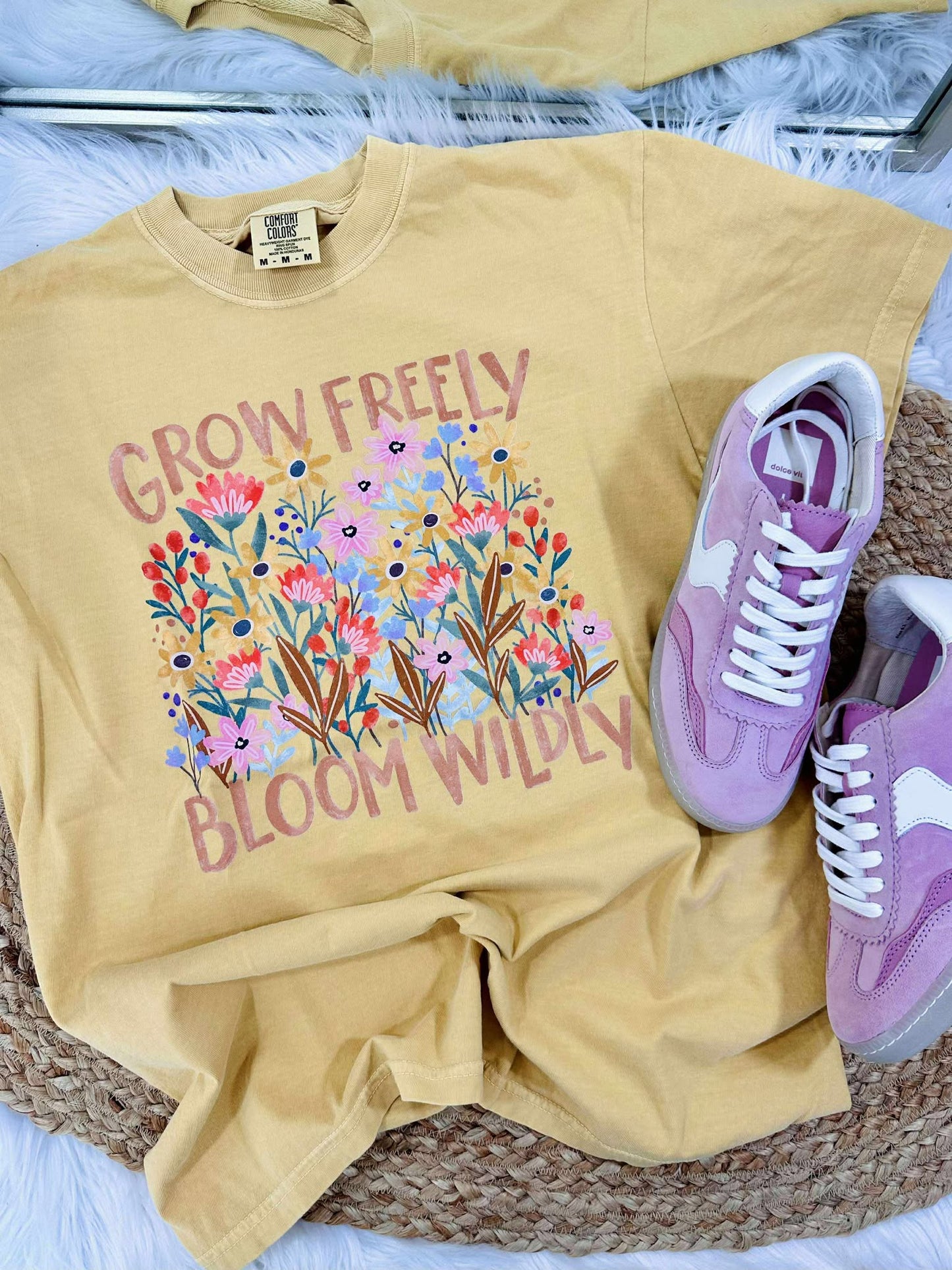 Grow Freely Bloom Wildly Floral Graphic Tee