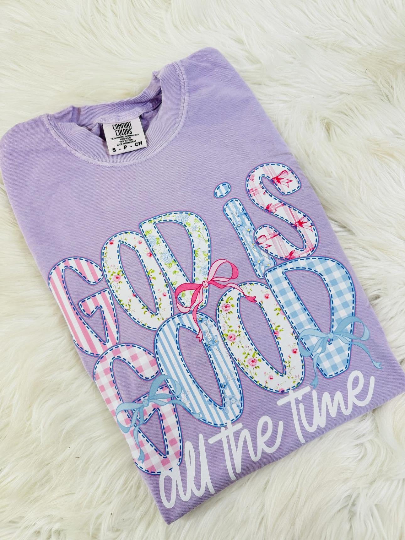 God Is Good All The Time Patchwork Graphic Tee