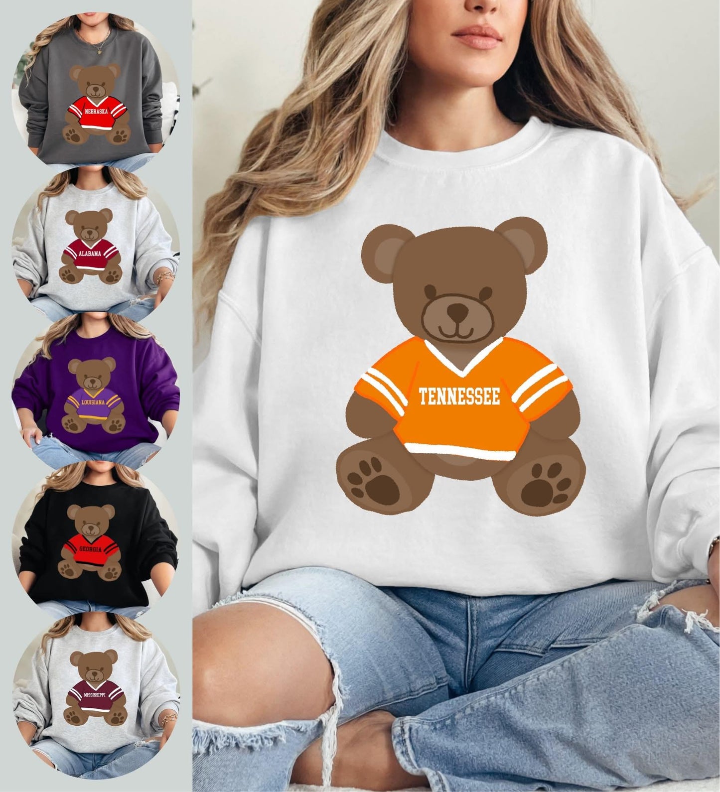 Team Jersey Bear Graphic Sweatshirt