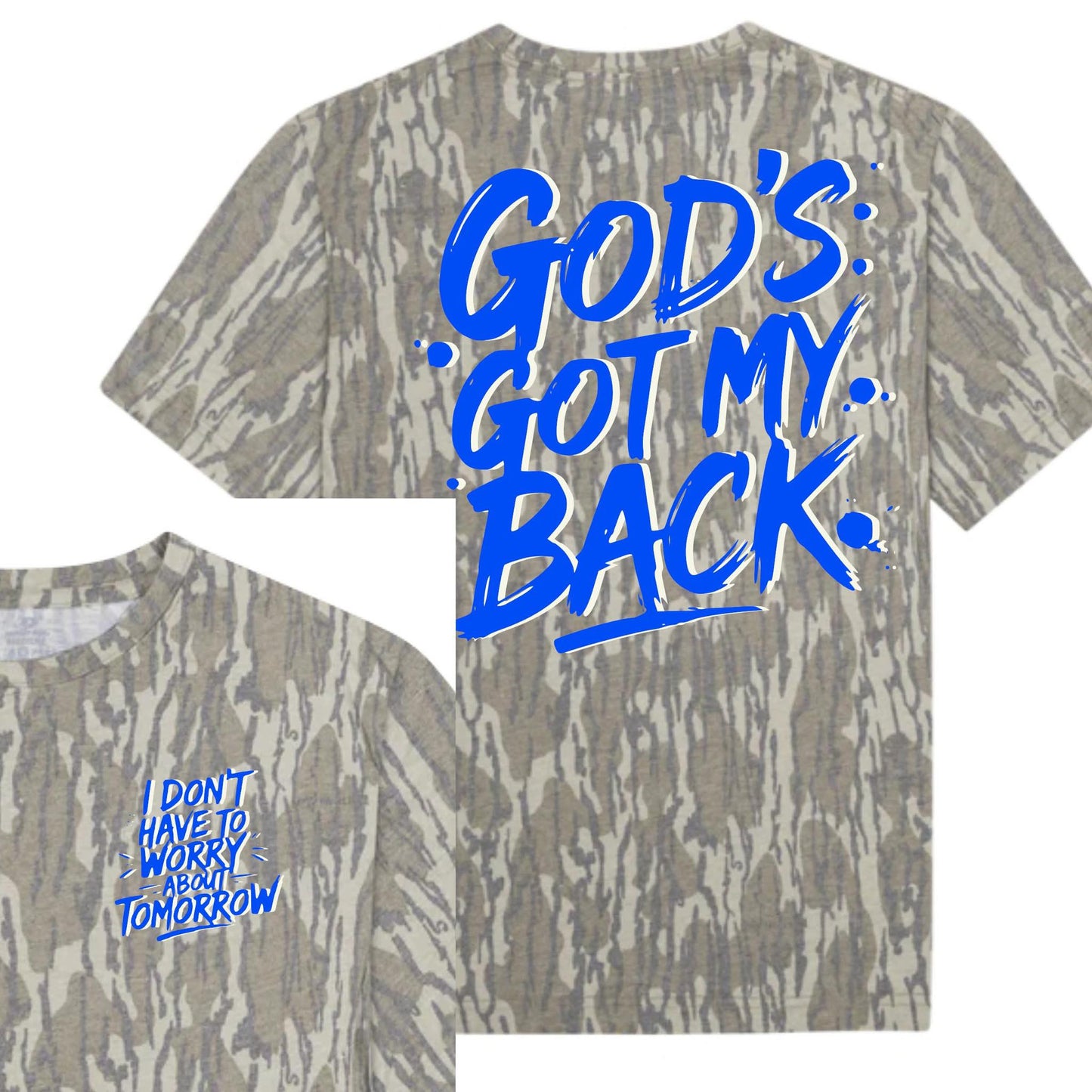 God Got My Back Camo Faith Graphic Tee