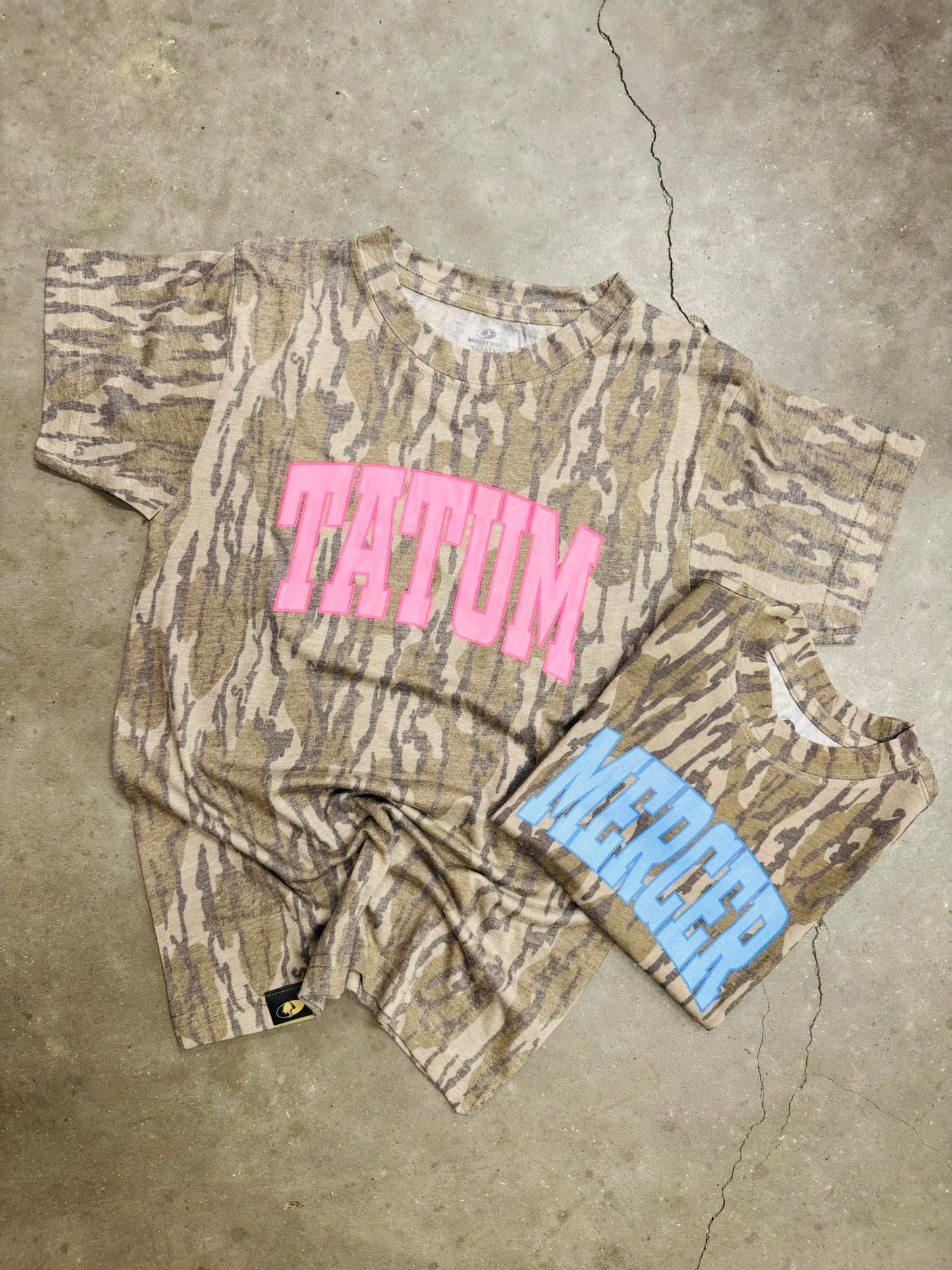 Custom Solid Color Varsity Camo DTF Graphic Tee