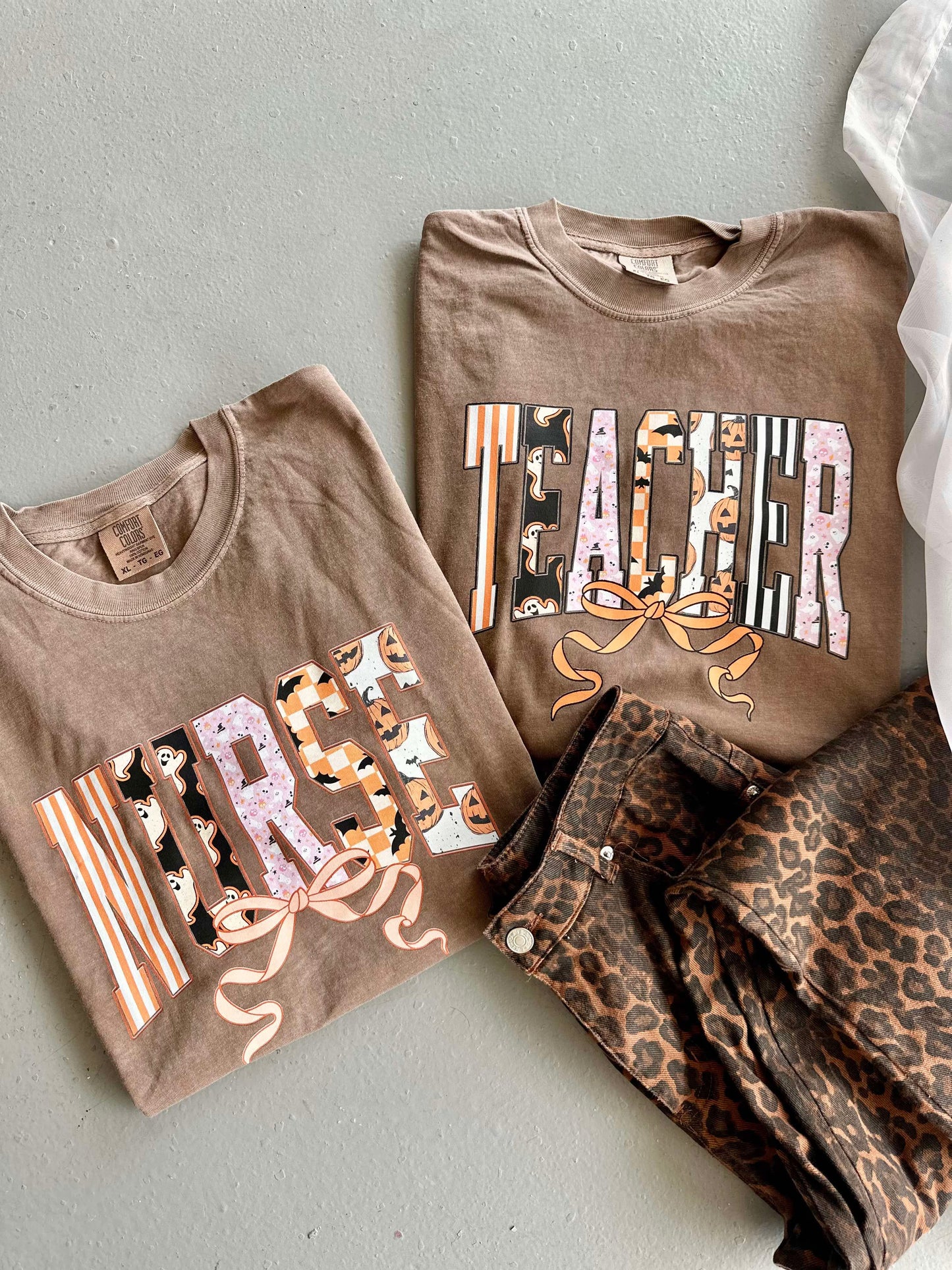 Halloween Bow Teacher Nurse Graphic Tee