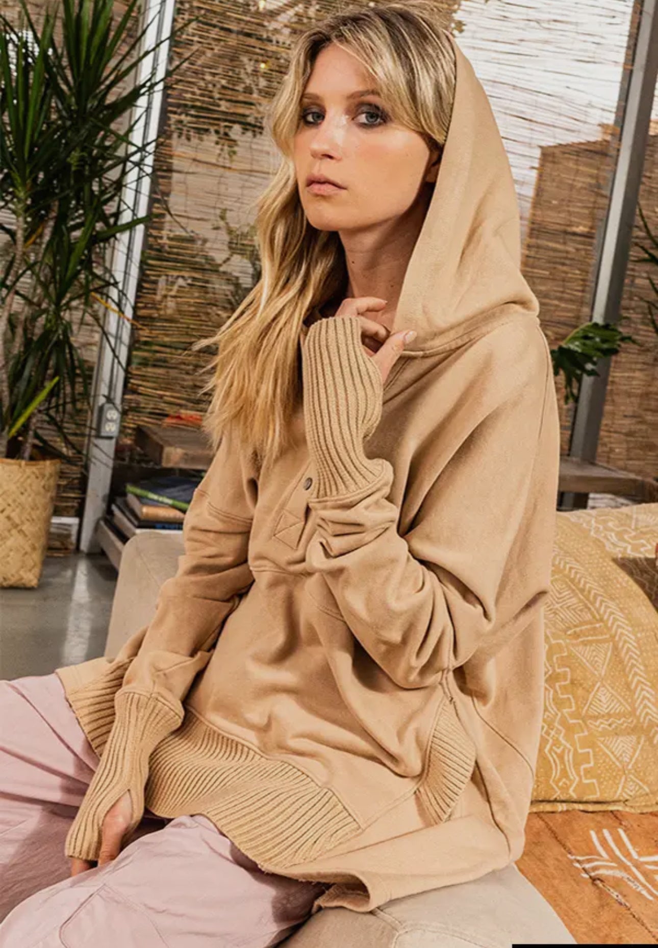 Jaelyn Oversized Solid Hoodie