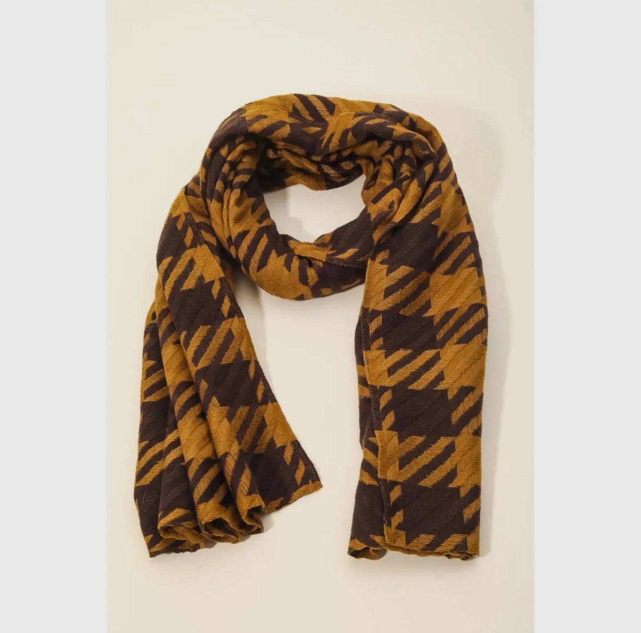 Gold Check Scarf