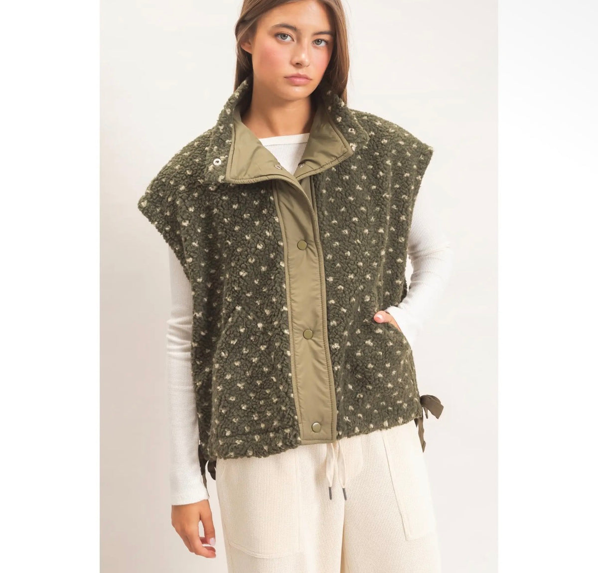 Polka Dot Sherpa Vest