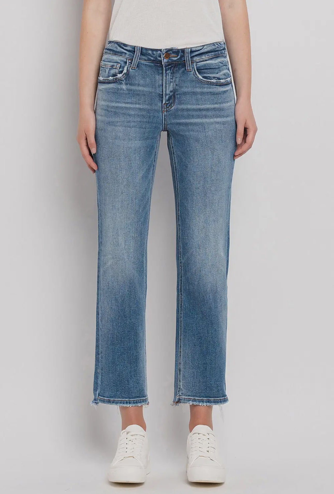 Mid Rise Crop Straight Jean