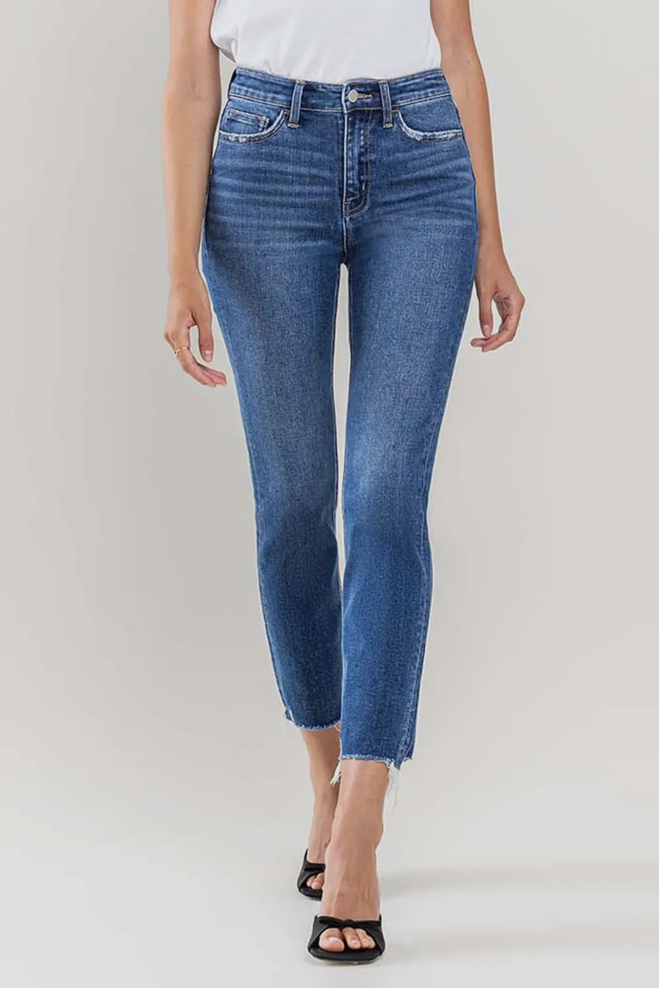 High Rise Slim Straight Jeans