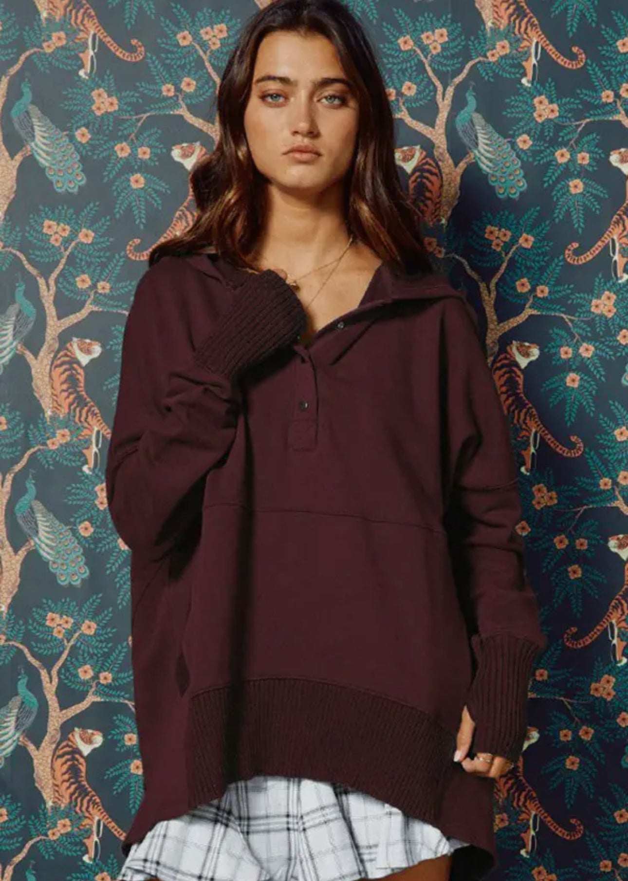 Jaelyn Oversized Solid Hoodie